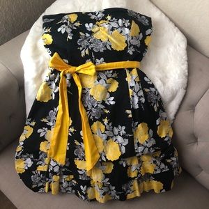 Black and Yellow Floral Dress